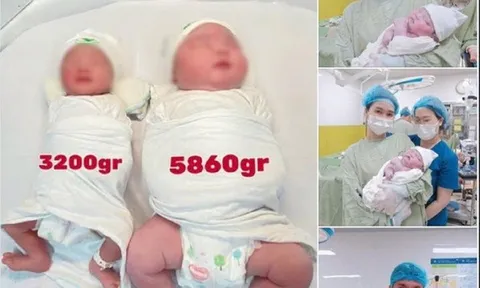 Hy hữu bé trai chào đời nặng gần 6 kg