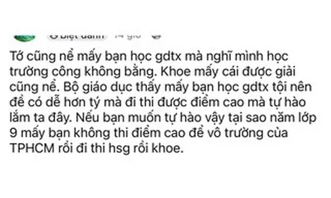 Ý kiến chê học sinh giáo dục thường xuyên đoạt giải học sinh giỏi gây "bão" mạng