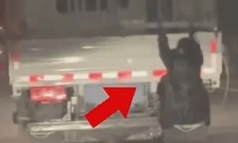 Vợ bám vào sau xe tải để bắt quả tang chồng ngoại tình và cái kết