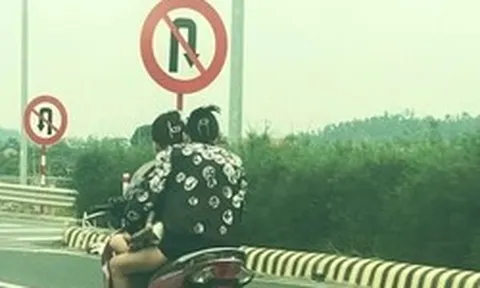 Hai cô gái đầu trần phi xe máy ‘bạt mạng’ trên cao tốc Hạ Long - Hải Phòng