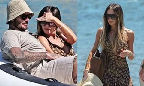 Paparazzi tóm dính Beckham tình tứ bên Victoria, nàng WAG U50 diện đầm xuyên thấu "đốt mắt" trên du thuyền triệu đô