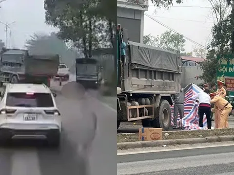 Cán bộ CSGT tử vong sau cú tông của xe ben ở Thái Nguyên: Camera hé lộ nguyên nhân