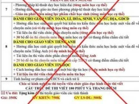 Rao bán tài liệu thi viên chức giáo dục 350.000đ/bộ: Đề nghị công an vào cuộc