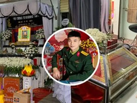 Người thân khóc nghẹn trong tang lễ Thượng úy Lê Văn Thắng (Sao Nhập Ngũ) tại Nghệ An