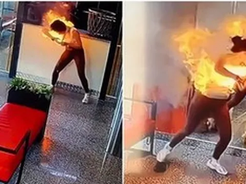 Đang dùng điện thoại, cô gái "sốc" vì lửa bao trùm mặt