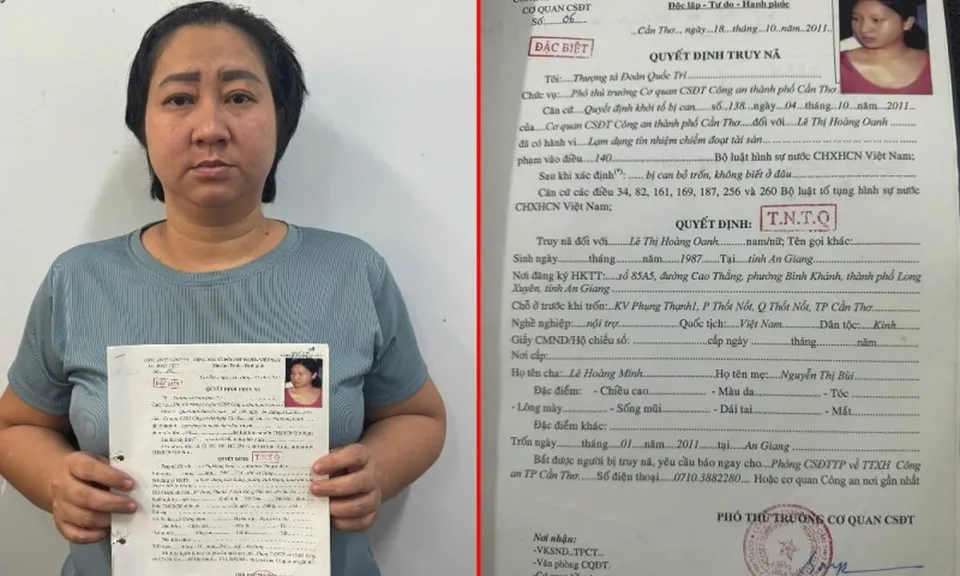 Bắt đối tượng truy nã đặc biệt nguy hiểm Lê Thị Hoàng Oanh khi vừa về nước